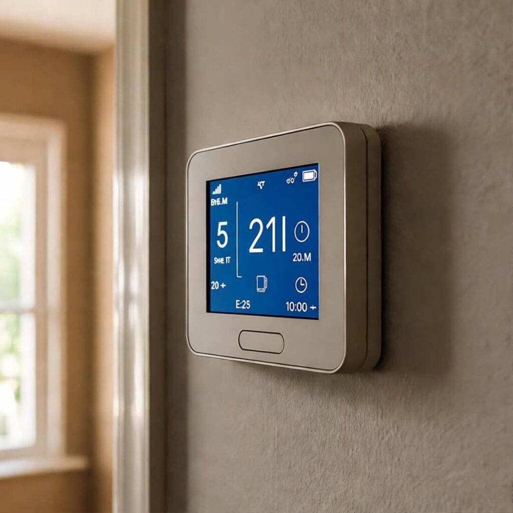 Thermostat cooling me from behind the couch.