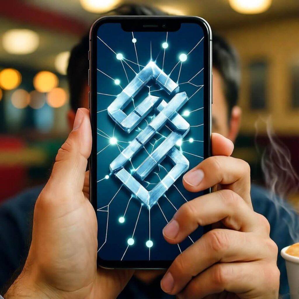 Blockchain mends cracked phone screen.