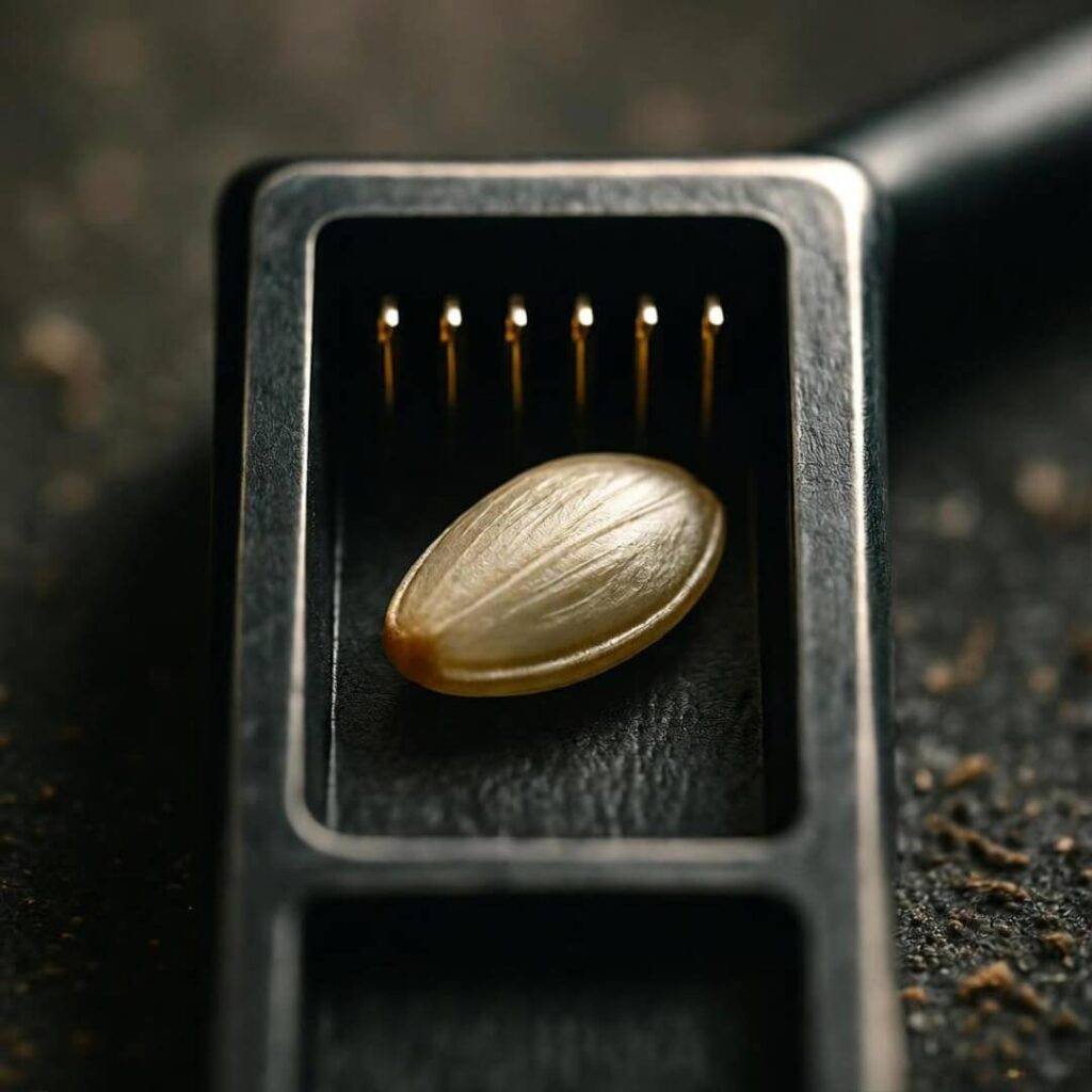 Glowing rice grain stuck in charging port.