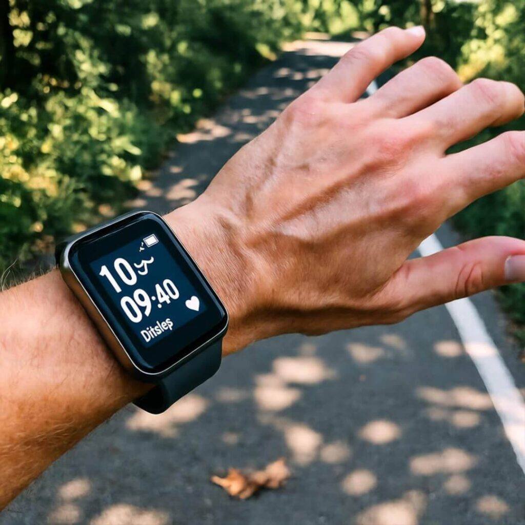 Tracker catching my mid-run stumble.