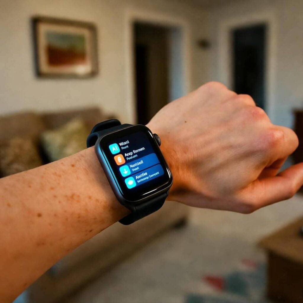 Dashboard graphs overhead, coffee spill.