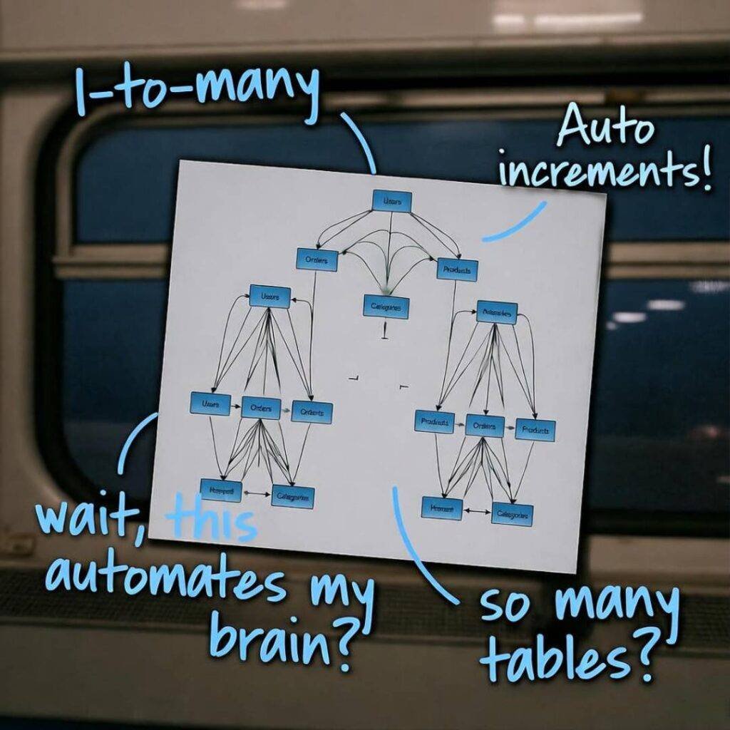 Subway Notion database epiphany sketch.