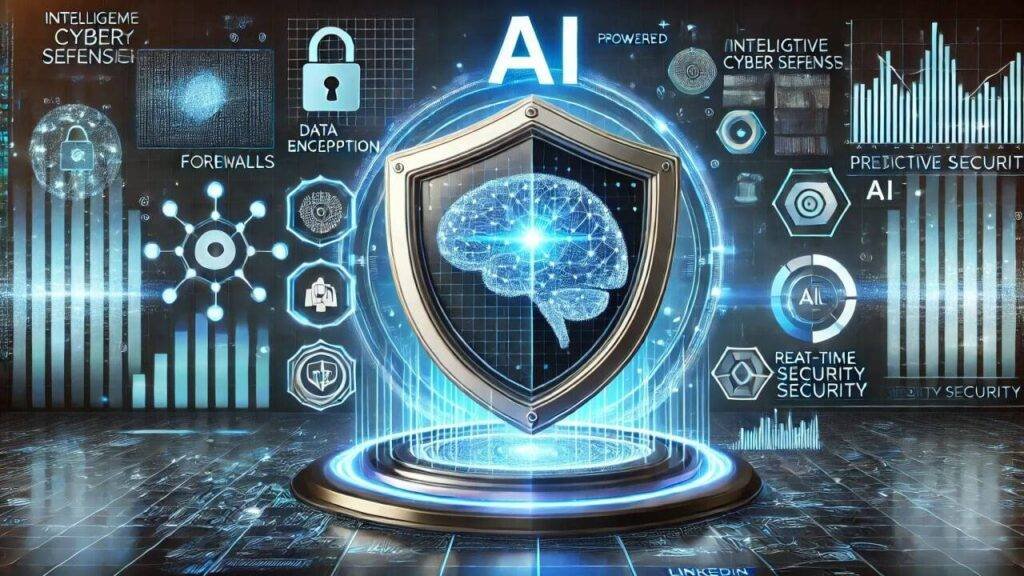 Cluttered AI dashboard with watchful bots.