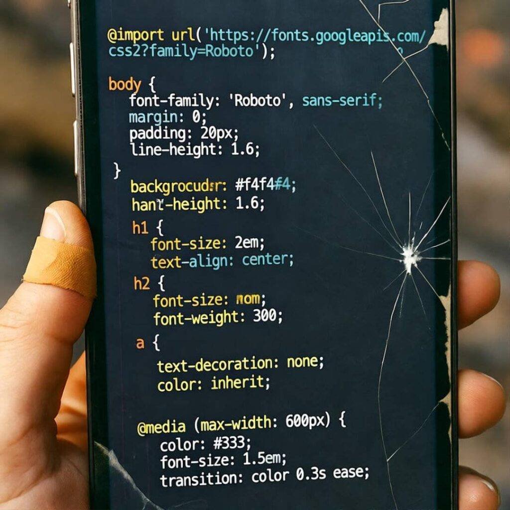 Code confetti fixes cracked screen blunder.