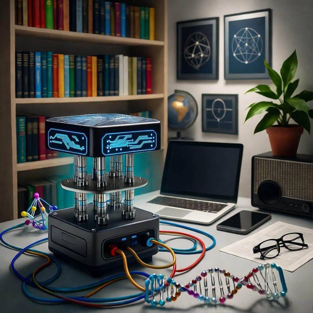 Low-angle quantum future with entangled gadgets.