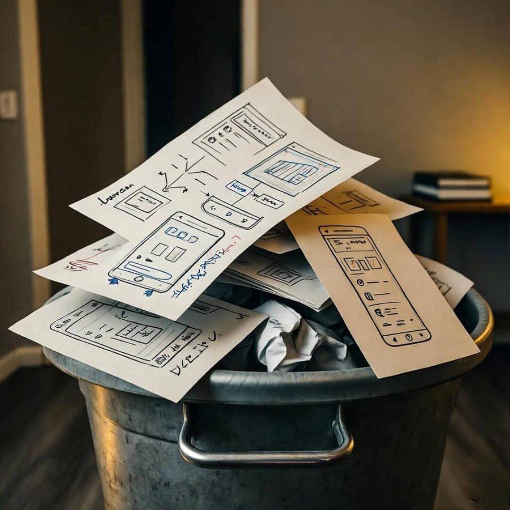 Overflowing fail bin—embarrassing angles on what kills app virality.