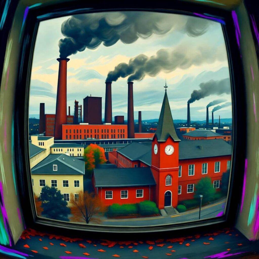 Fisheye AI city view.