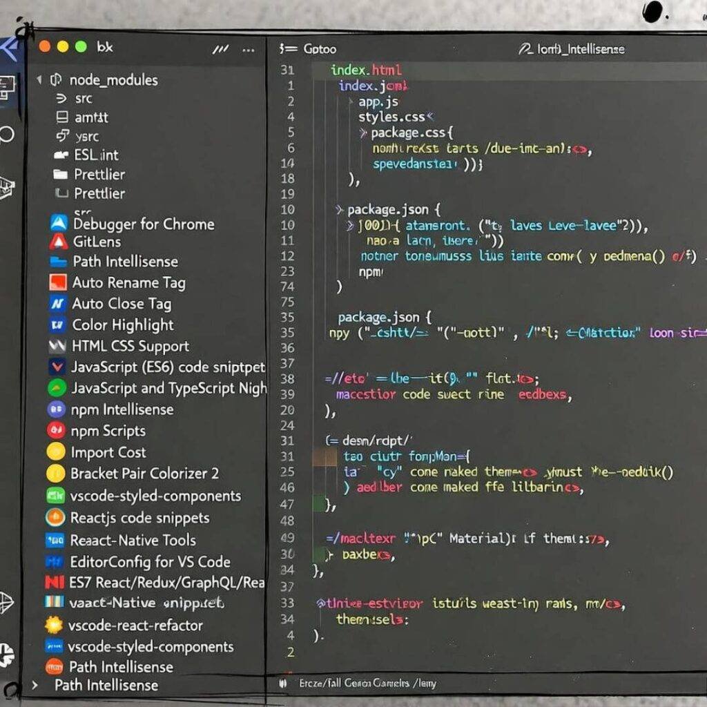 Drone-view VS Code battlefield.