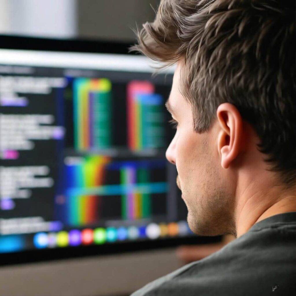 Confused customer views phone AI glitch.