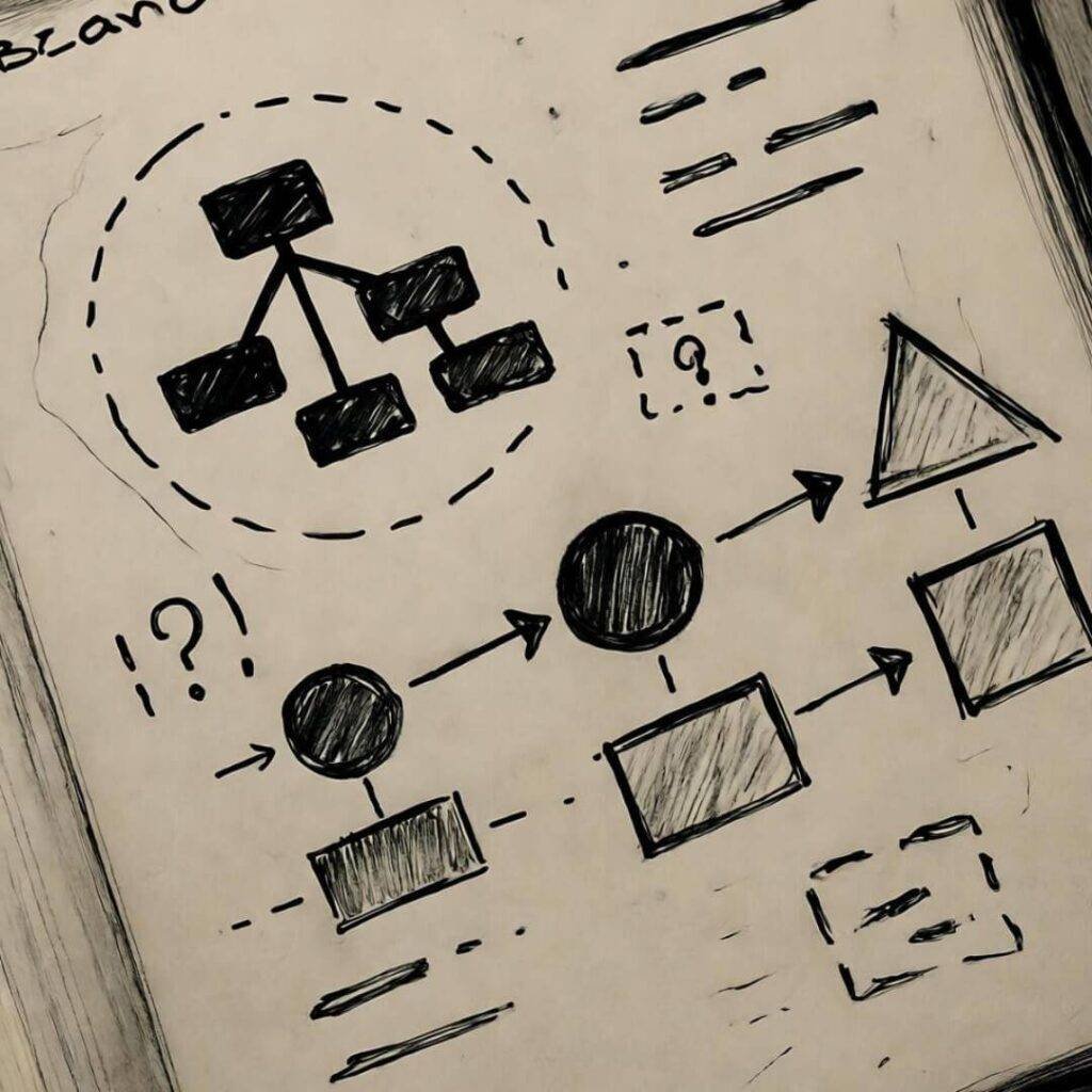 Frantic Git branch doodle.